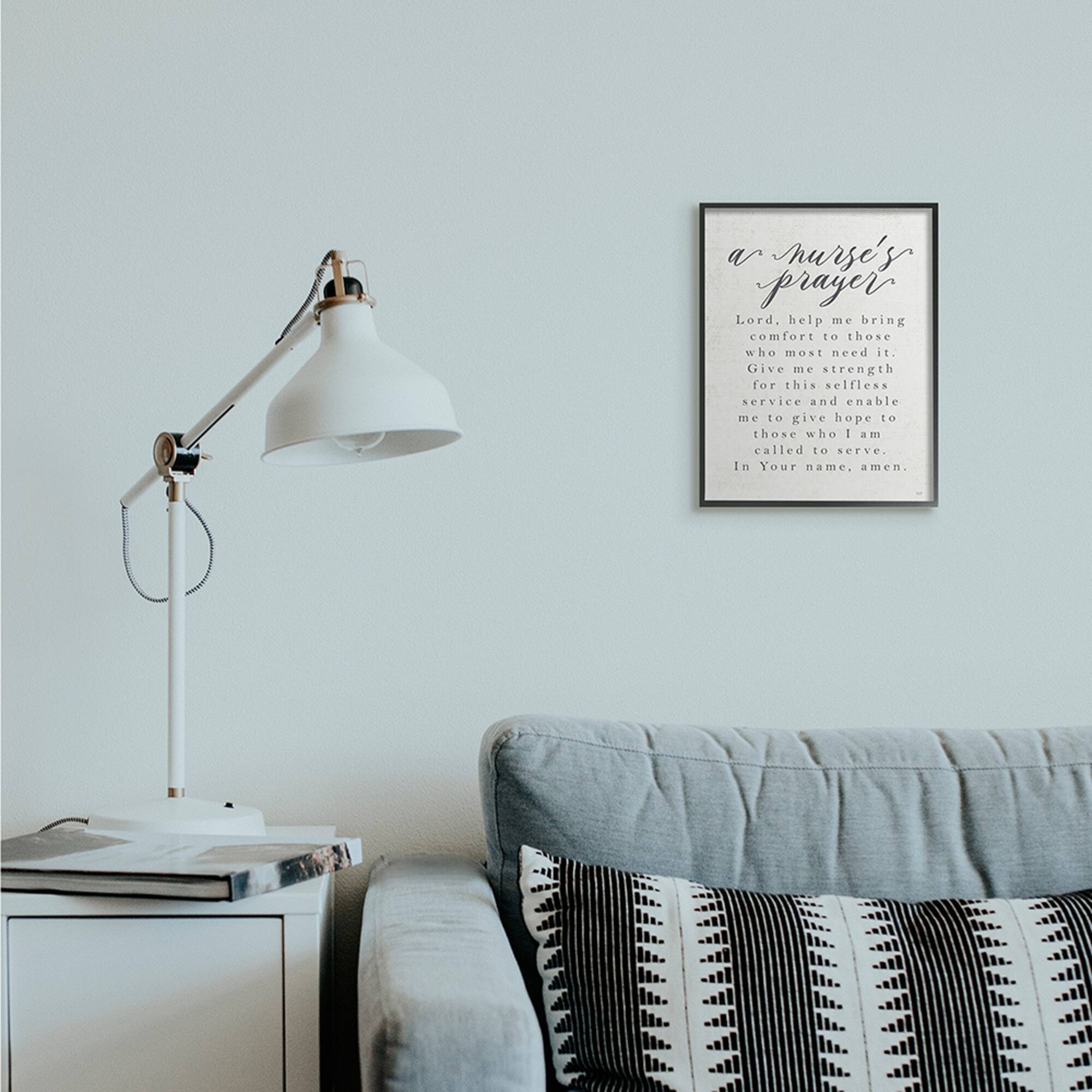 Stupell Industries A Nurse's Prayer Inspirational Office Faith Framed Wall Art